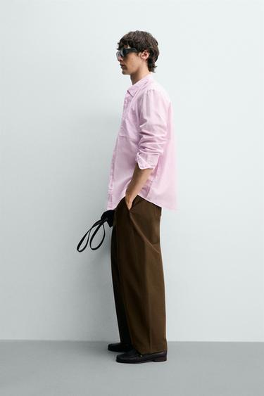 CHEMISE REGULAR FIT LIN - COTON - Rose de Zara - Image 3