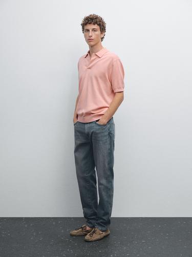 Zara Knit V-neck polo shirt - 140 - Image 0