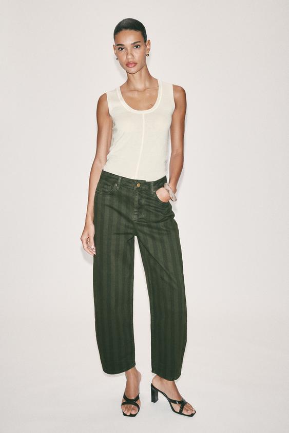 JEANS STRAIGHT TIRO MEDIO - rayas de Zara - Imagen 0