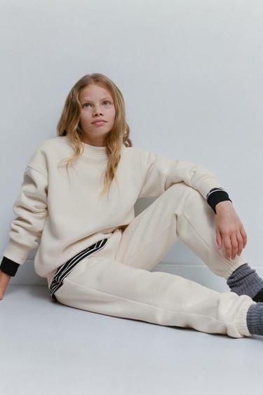 FLEECE JOGGING BOTTOMS - Ecru by Zara - Image 4