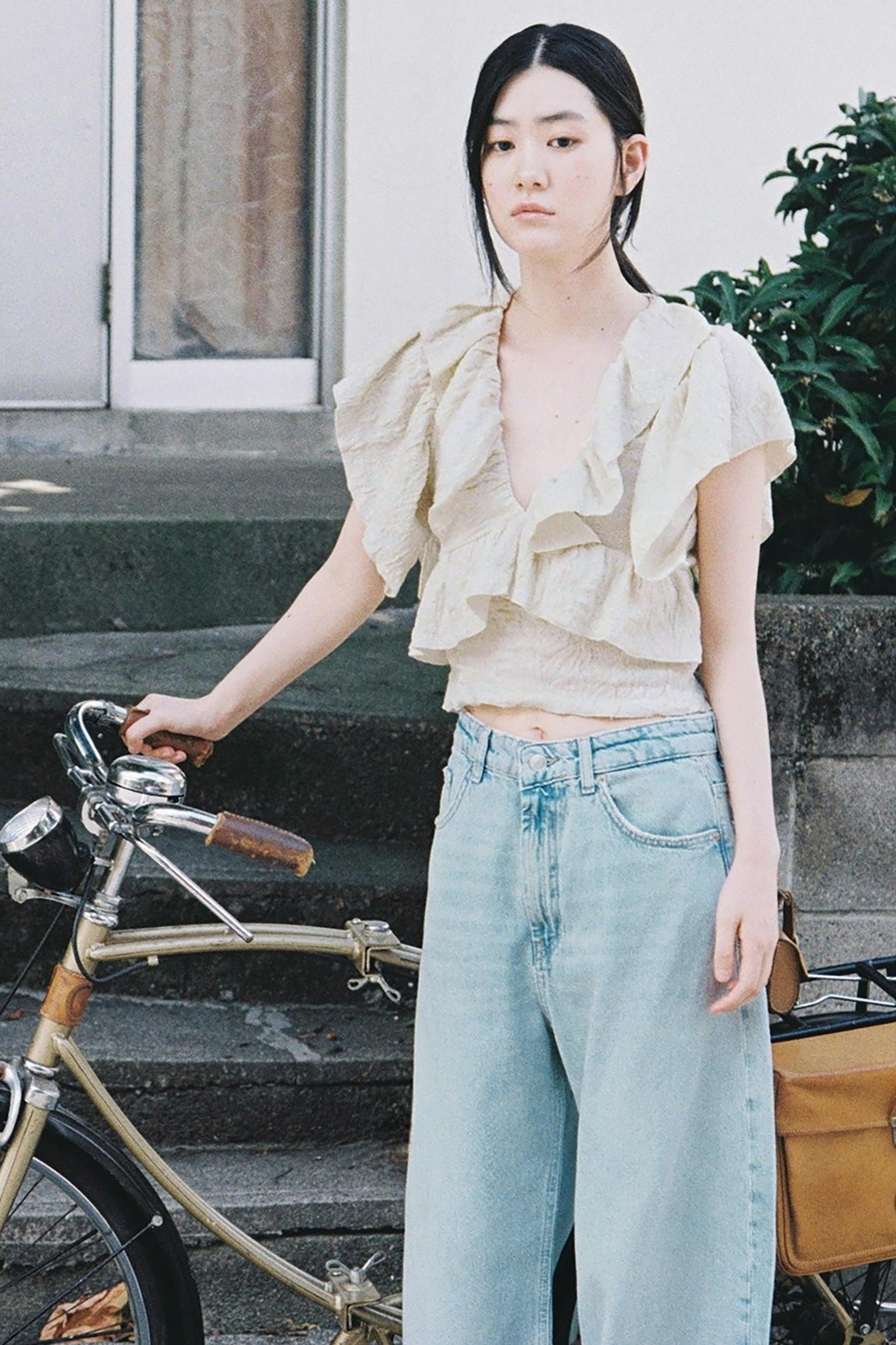 ZARA フリル&レースＴシャツ 1131/355 フリル&レースTシャツ - ホワイト | ZARA Japan / 日本