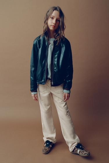 PANTALLONA STRAIGHT KADIFE ME XHEPA - Ngjyrë natyrale nga Zara