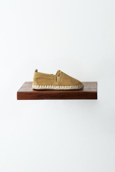 LEATHER ESPADRILLES - camel by Zara