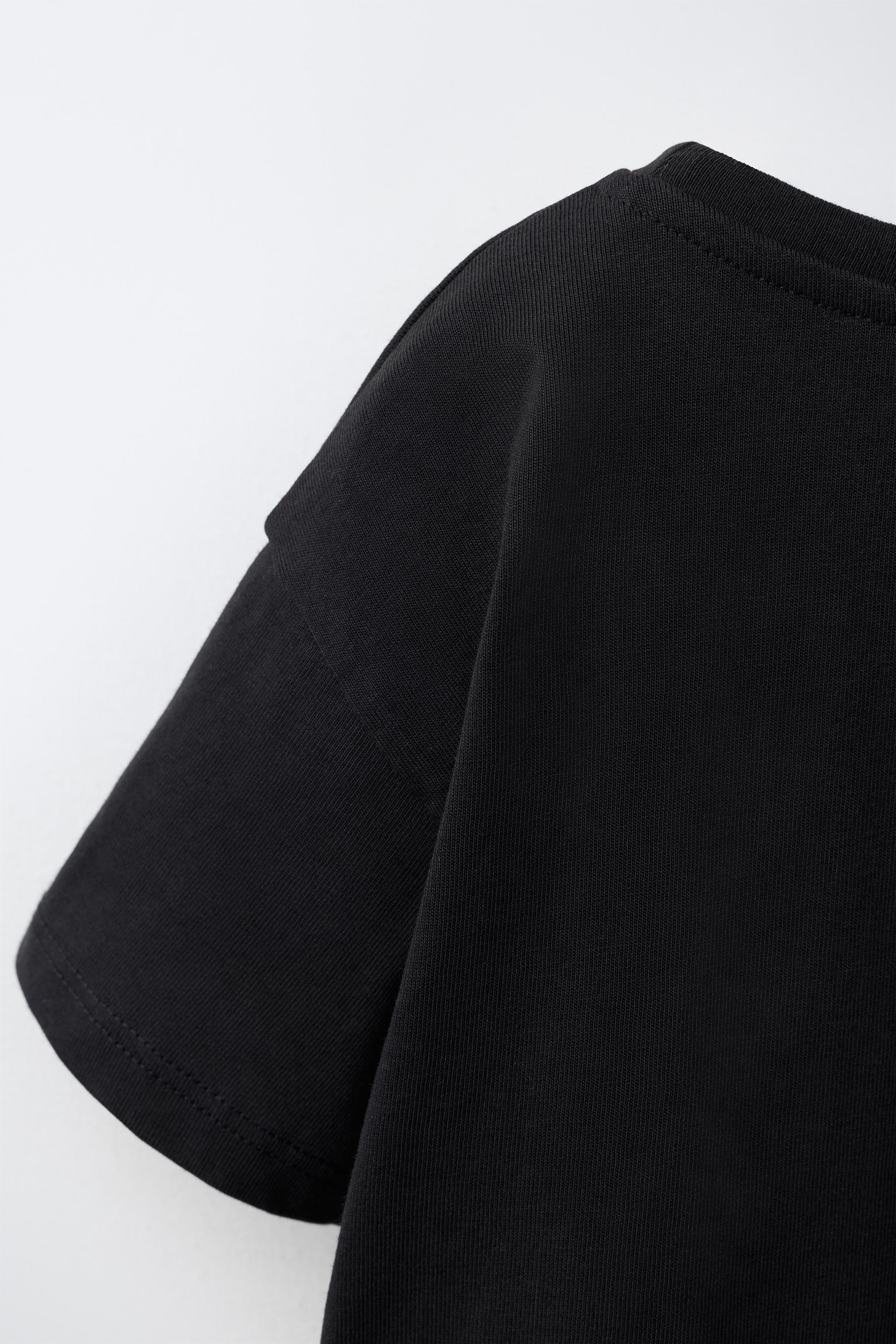 Детские футболки Zara EMBROIDERED HEART PLAIN T-SHIRT — фото 4