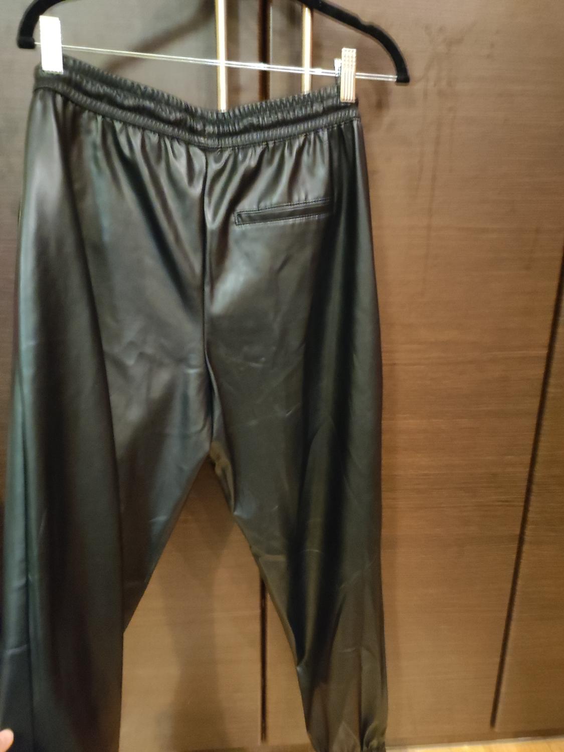 FAUX LEATHER JOGGING TROUSERS - Image 3