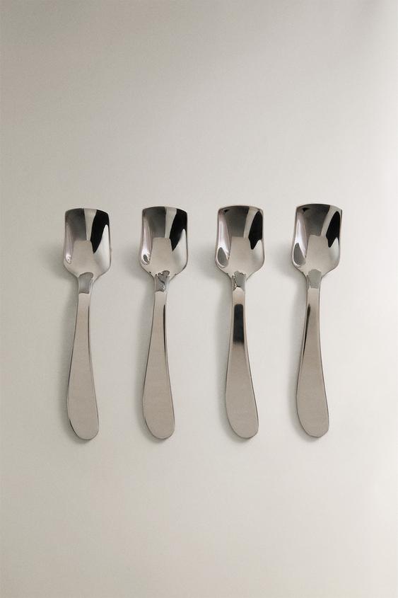PACK OF ICE CREAM SPOONS WITH CURVED HANDLES (PACK OF 4)