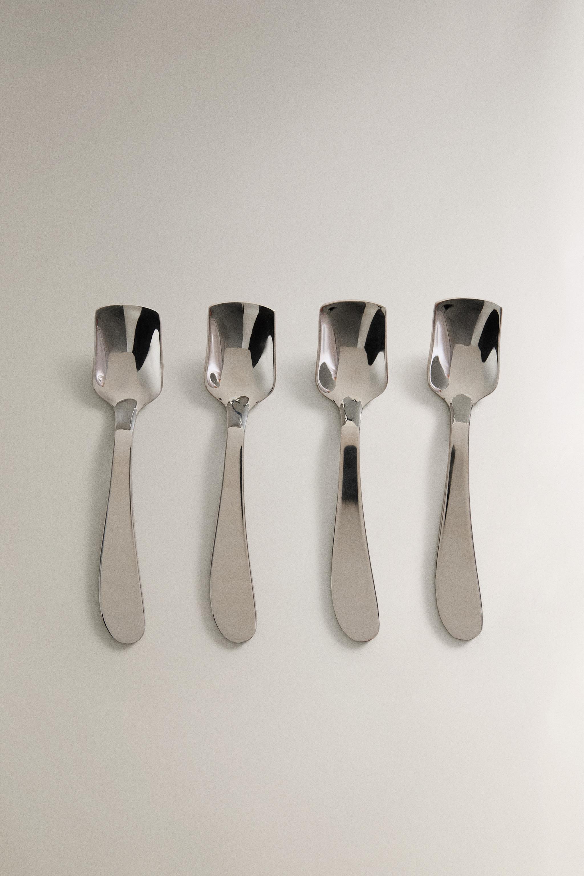 LOT CUILLÈRES À GLACE MANCHE COURBÉ (LOT DE 4)