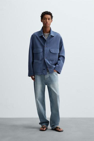 Zara WASHED POCKET JACKET - Bluish - Image 0