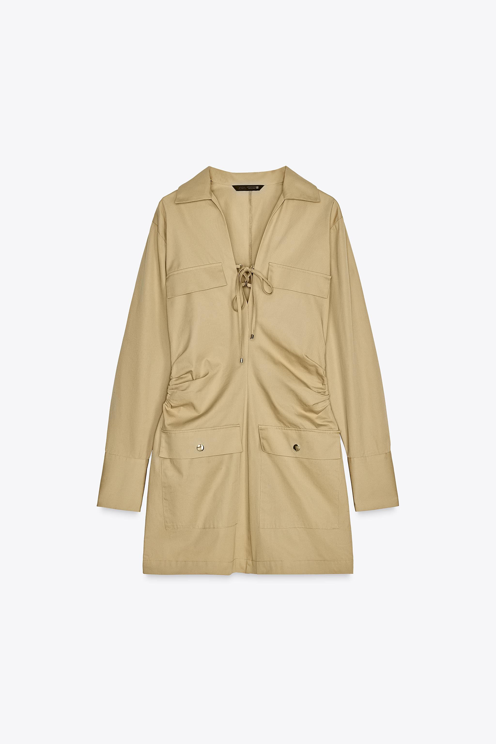 POCKET MINI DRESS - Beige | ZARA United States