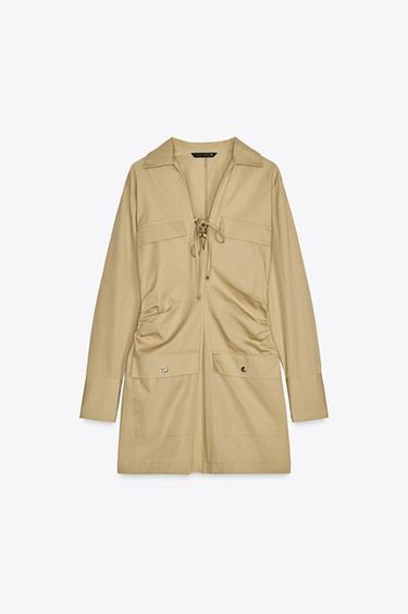 ROBE COURTE À POCHES - Beige de Zara - Image 2