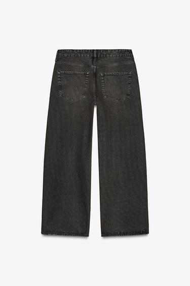 Zara STRAIGHT CUT MID RISE JEANS ZW COLLECTION - Gray