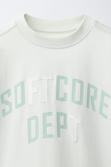EMBOSSED SLOGAN T-SHIRT - Light green by Zara - Image 2