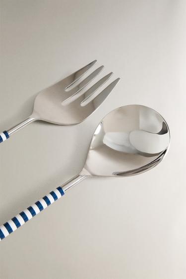 ENSEMBLE COUVERTS À SALADE (LOT DE 2) - Bleu / Blanc de Zara - Image 2