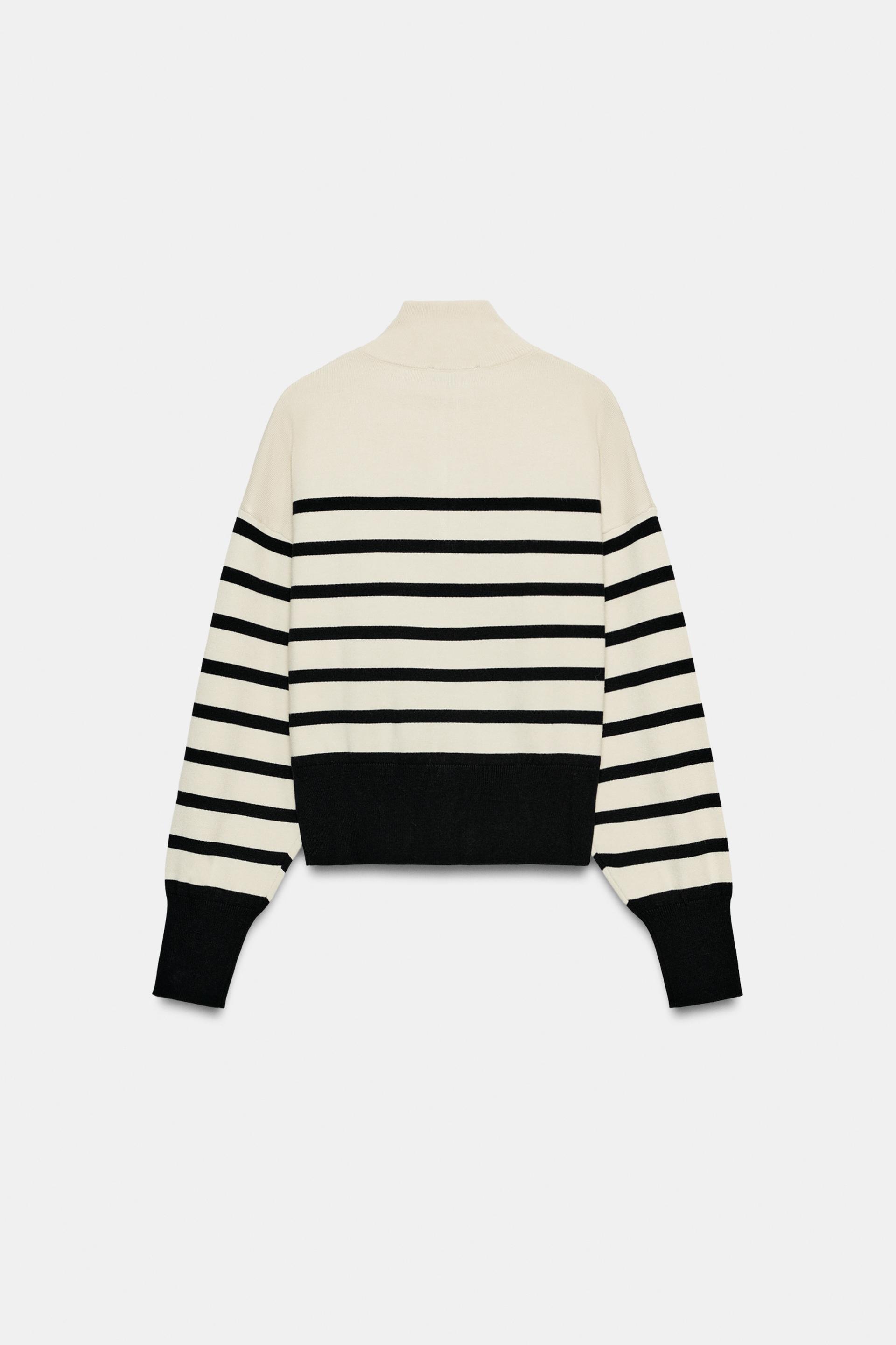 STRIPED ZIP-UP SWEATER thumbnail 6