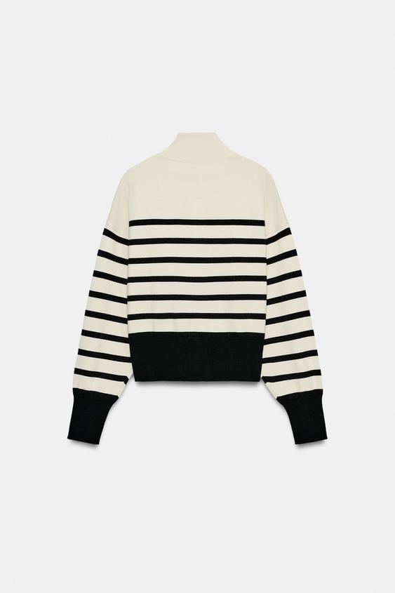 STRIPED KNIT ZIP-UP JUMPER - striped by Zara - Image 5