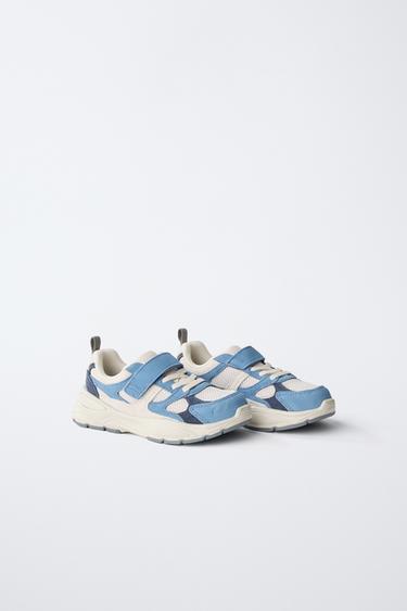 LEATHER SNEAKERS - Blue by Zara - Image 1