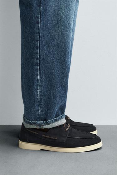 LÄSSIGER SEGELSCHUH AUS LEDER - Blau von Zara - Bild 0