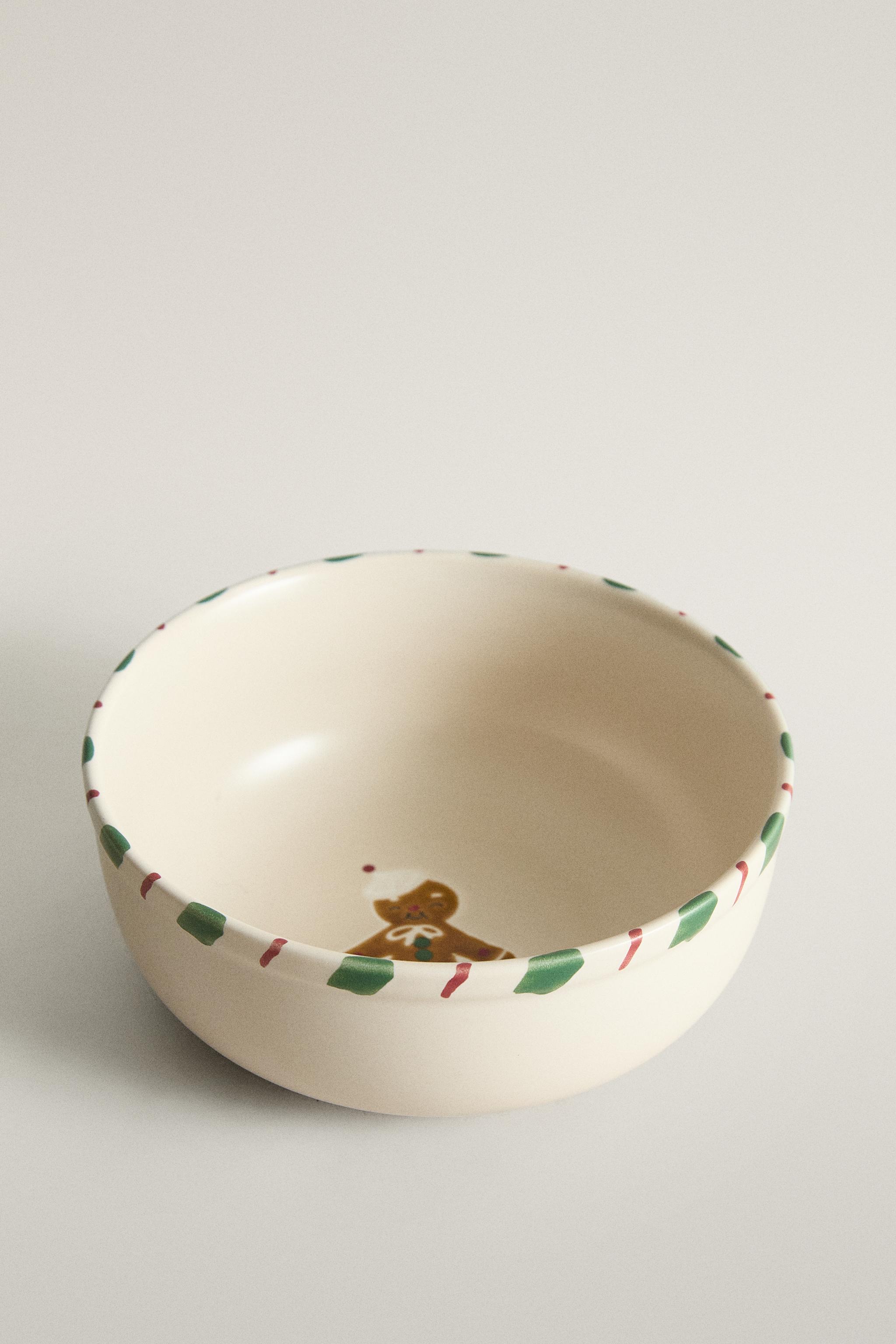 KIDS' CHRISTMAS GINGERBREAD STONEWARE BOWL