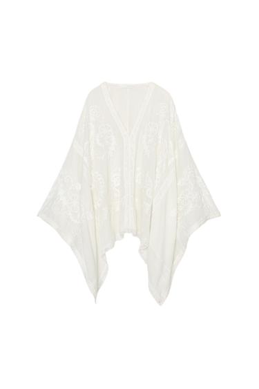 ZW COLLECTION EMBROIDERED CAPE BLOUSE