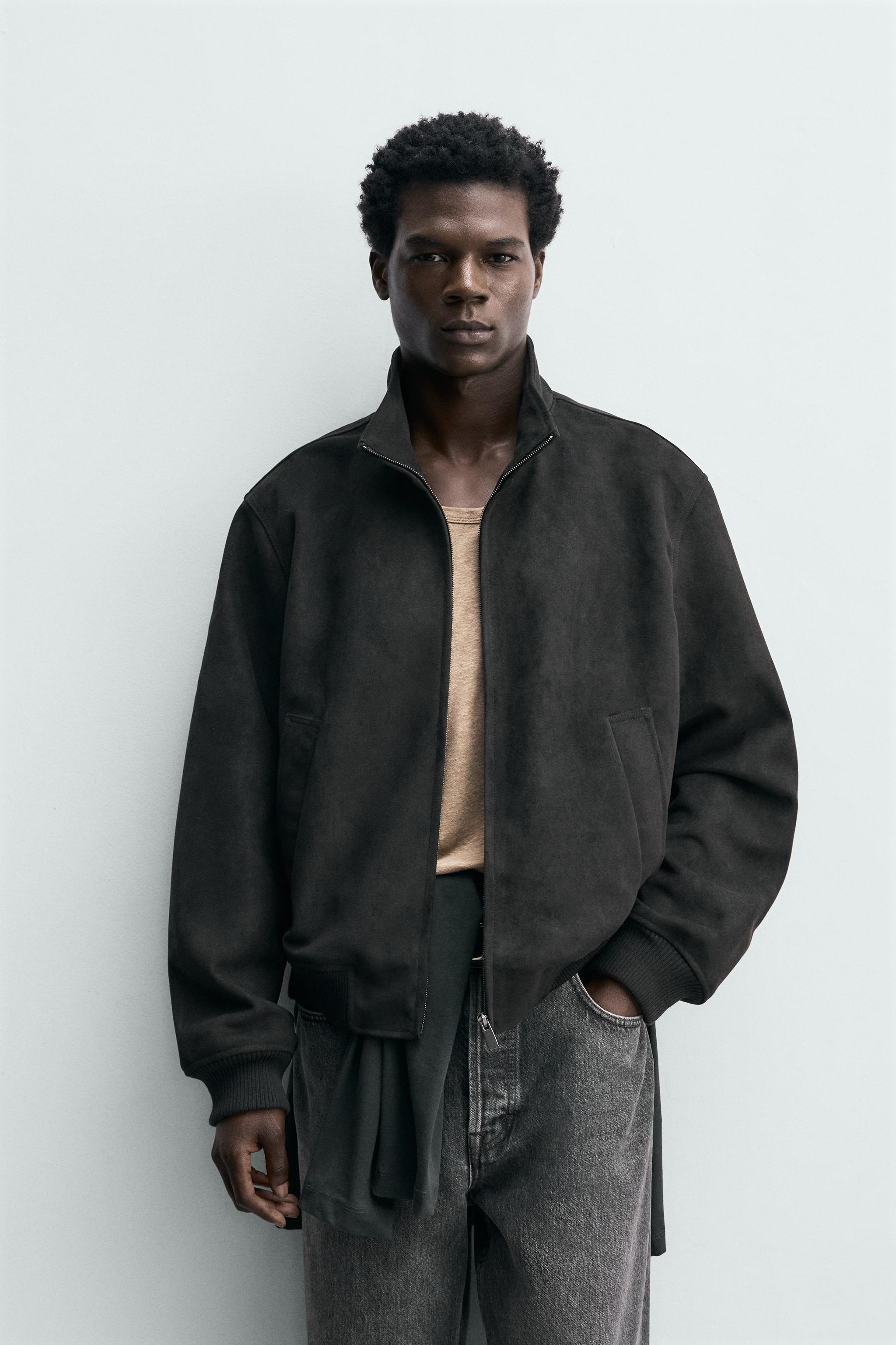 REGULAR FIT FAUX SUEDE JACKET