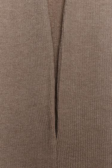 T-SHIRT RIB BRUTE - Rose craie de Zara - Image 8