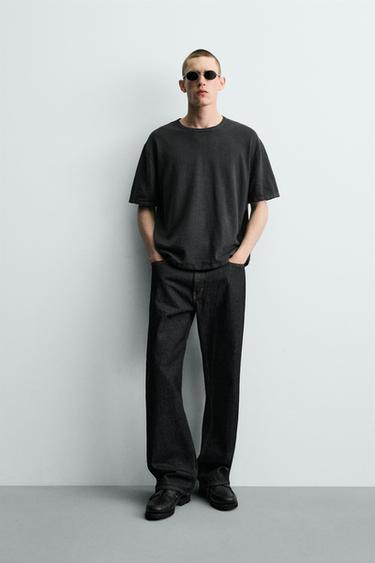 ФУТБОЛКА З ФАКТУРНОГО ТРИКОТАЖУ - Синій/сірий Zara