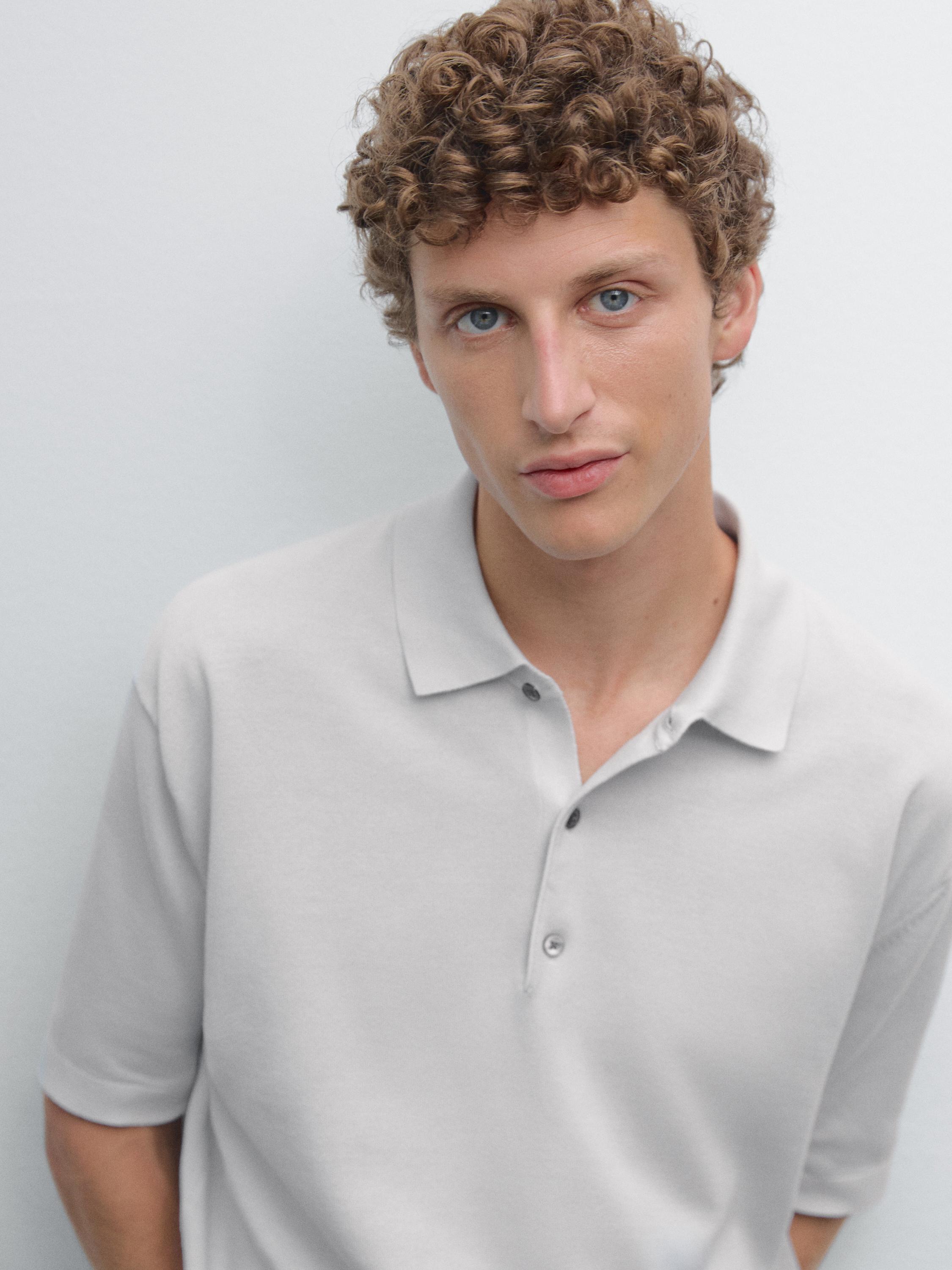 Polo en maille à manches courtes
