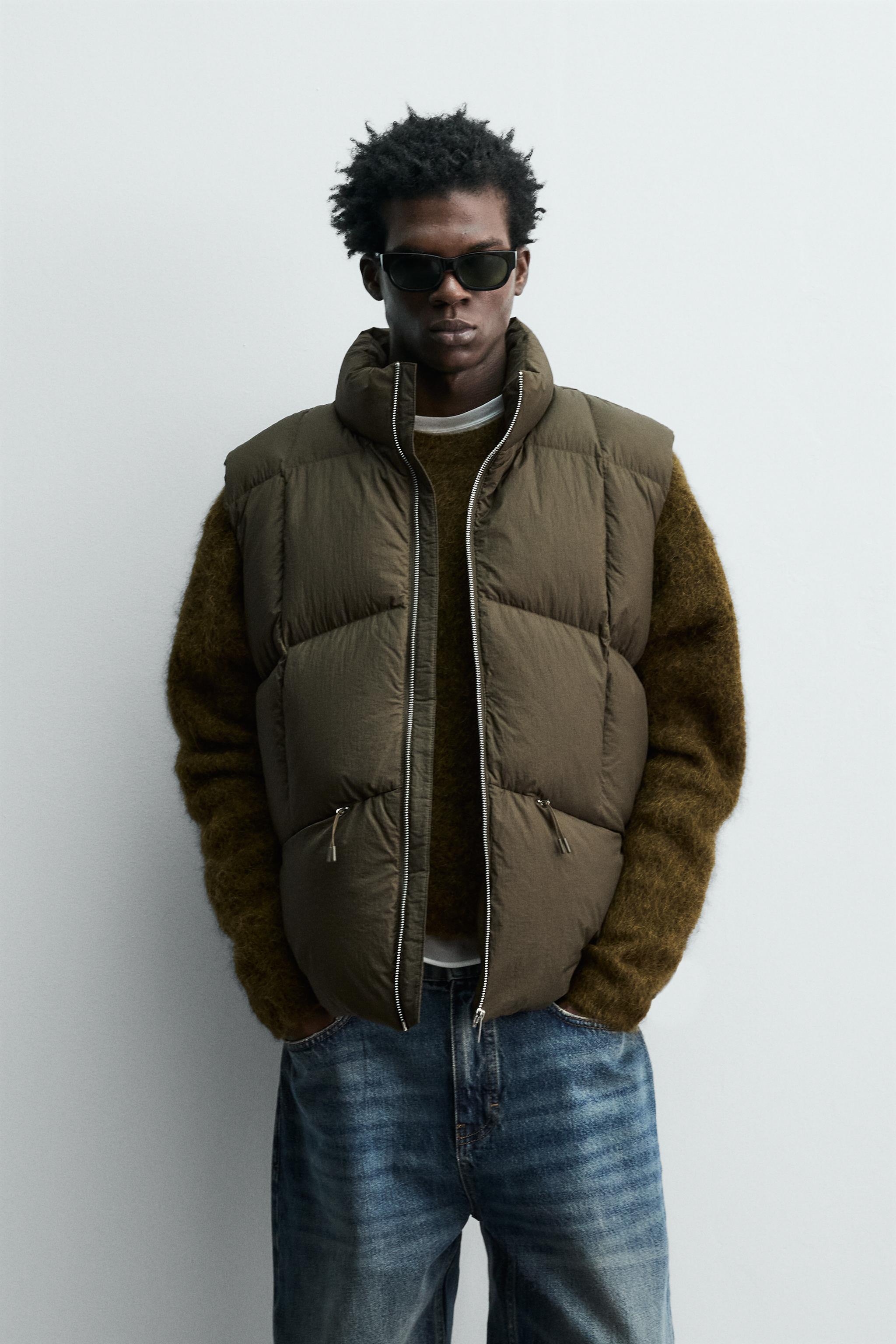 ダウン80%フェザー20%ベスト - ダークカーキ | ZARA Japan / 日本