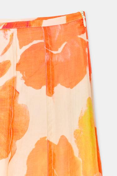 JUPE MI-LONGUE IMPRIMÉ FLORAL - Multicolore de Zara - Image 7