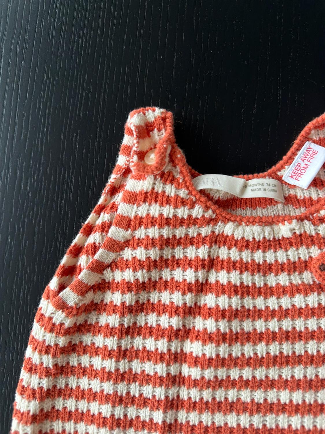 EMBROIDERED FISH STRIPED KNIT ROMPER - Image 3