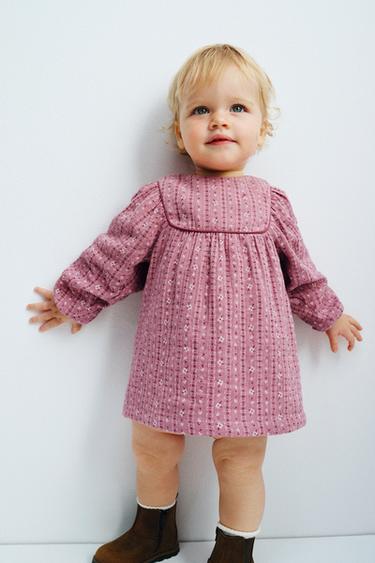 VESTIDO E BRAGA TEXTURA FLORES - Rosado escuro de Zara