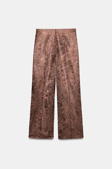 JUPE-CULOTTE EFFET FROISSÉ - Cuivre de Zara - Image 4
