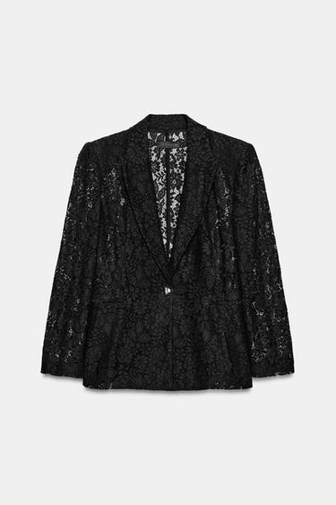 LACE BLAZER - Black by Zara - Image 0