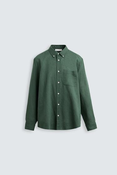 COTTON - LINEN SHIRT - Green by Zara