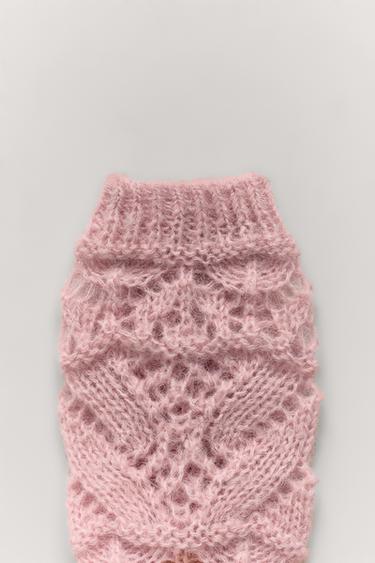 جورب محبوك سميك من الصوف والألبكة - وردي مغبر by Zara