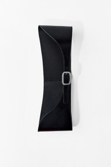 Zara 100% LEATHER SASH BELT - Black