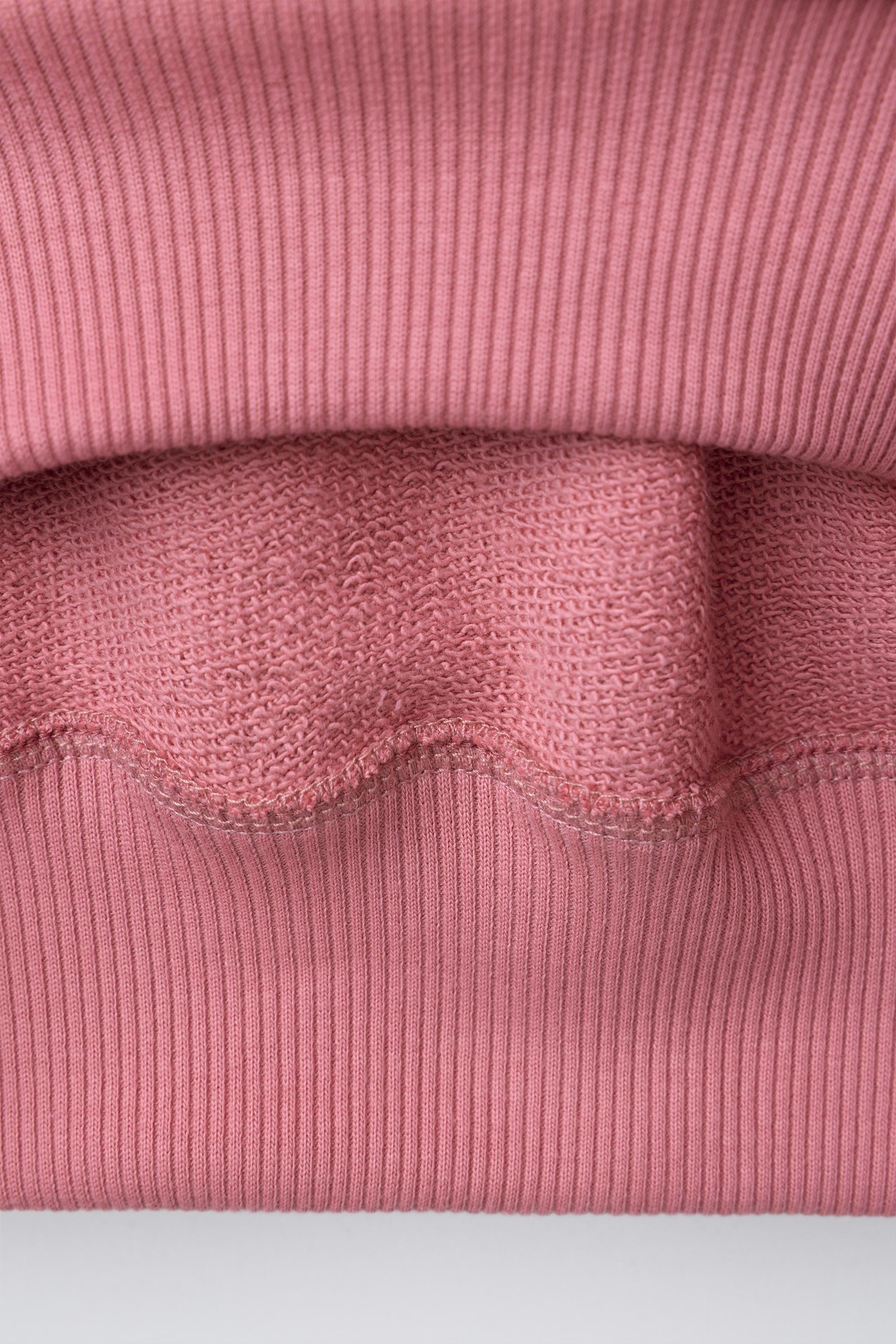 TEXT AND FLORAL EMBROIDERY SWEATSHIRT - Pink | ZARA United States