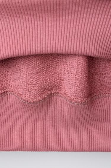 SWEATSHIRT WITH SLOGAN AND FLORAL EMBROIDERY - Pink by Zara - Image 3