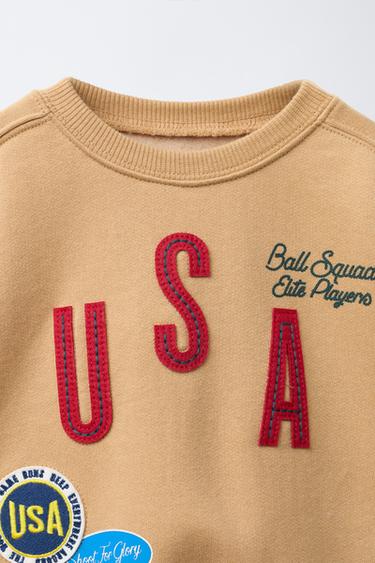 SWEAT À PIÈCES APPLIQUÉES - Marron clair de Zara - Image 2