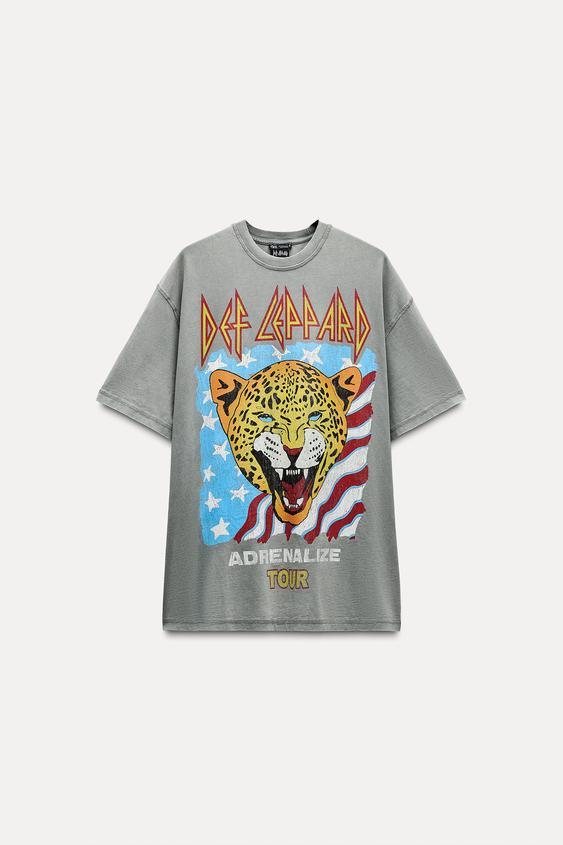 WASHED EFFECT DEF LEPPARD TSHIRT Light gray ZARA United States