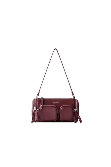 SCHULTERTASCHE MIT TASCHEN - Granatrot von Zara