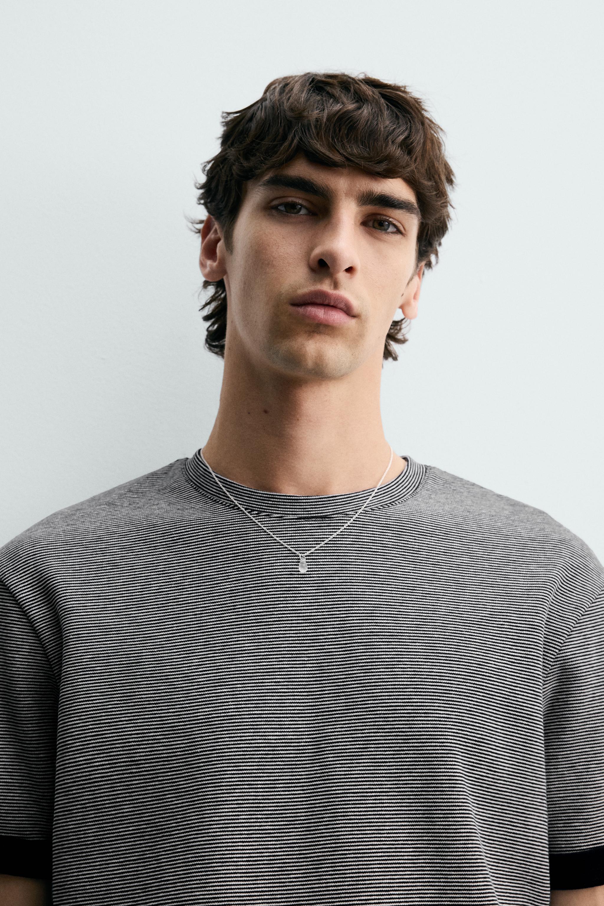 CONTRAST STRIPED JACQUARD T-SHIRT