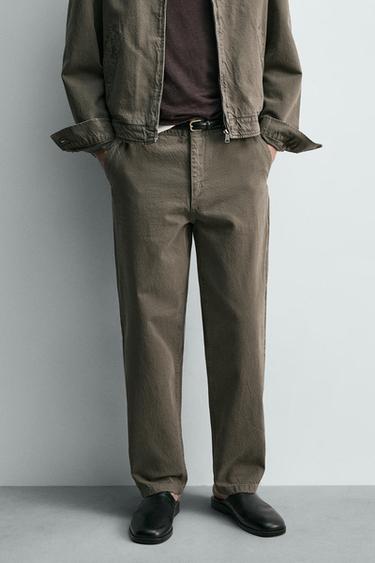 PANTALON RELAXED FIT DÉLAVÉ - Vert clair de Zara - Image 1