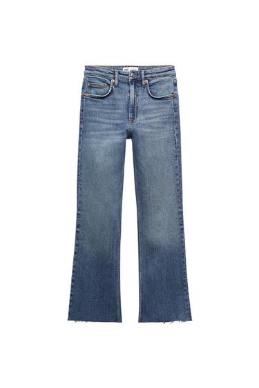 FLARED MID-RISE CROPPED TRF JEANS