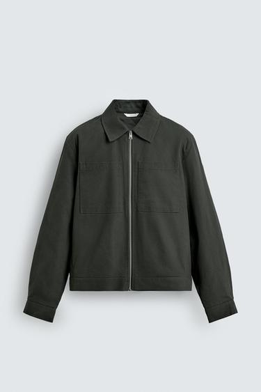 SOBRECAMISA EMBUATADA AMB BUTXAQUES - Caqui fosc de Zara