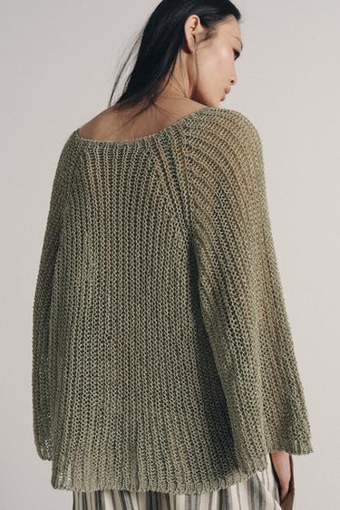 POINTELLE KNIT JUMPER - Light green by Zara - Image 2