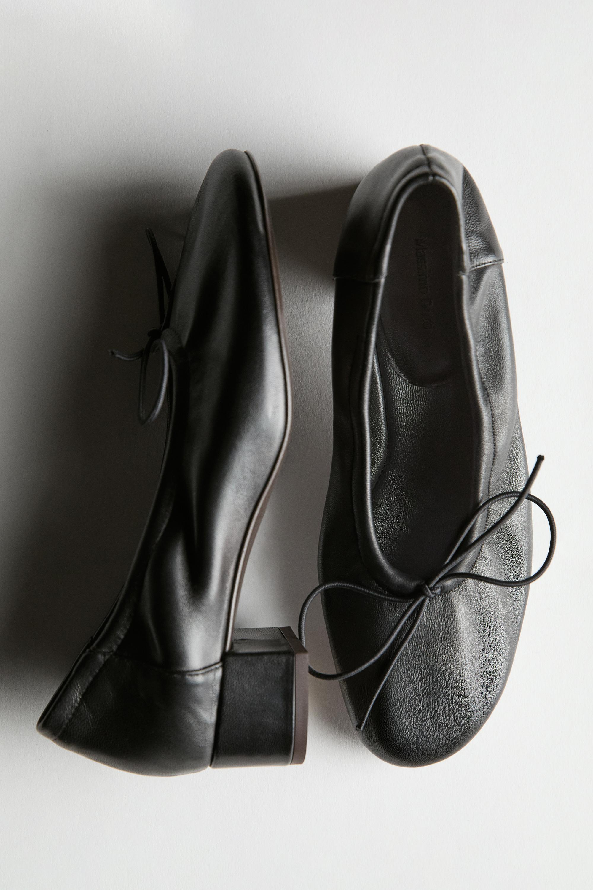 High-heel ballerinas — Black