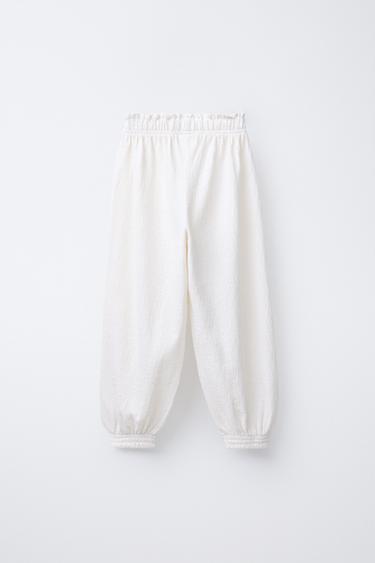 TEXTURED BALLOON TROUSERS - Ecru by Zara - Image 1