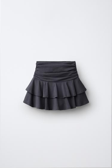 FALDA VOLANTES - Gris antracita de Zara