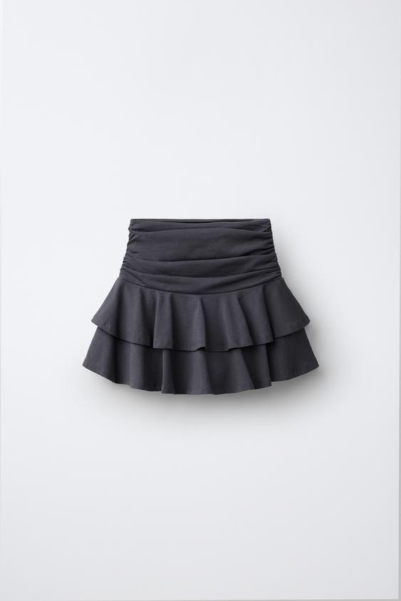 RUFFLED SKORT - Anthracite grey by Zara - Image 0